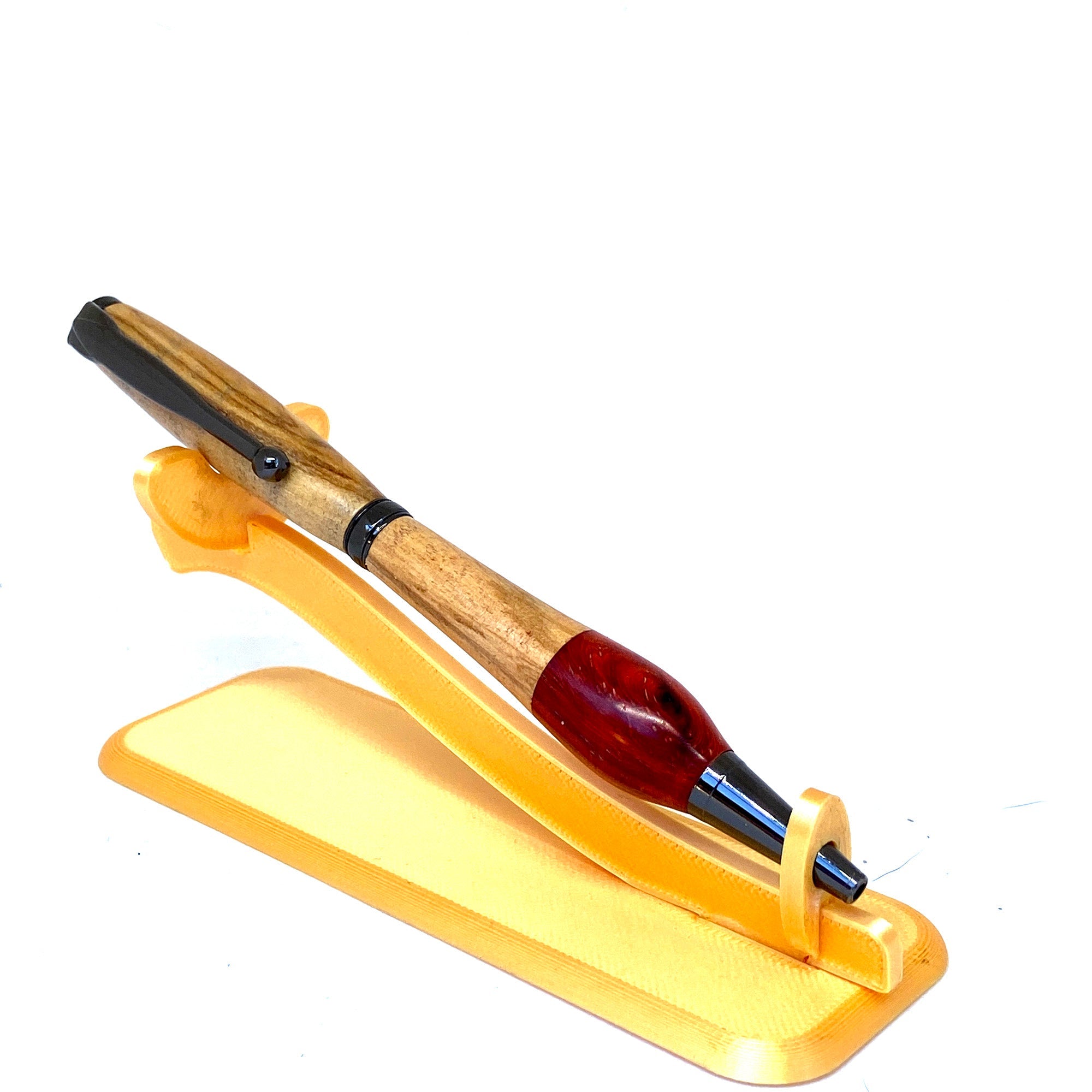 Stylo artisanal en bois d'olivier et padouk, fait main