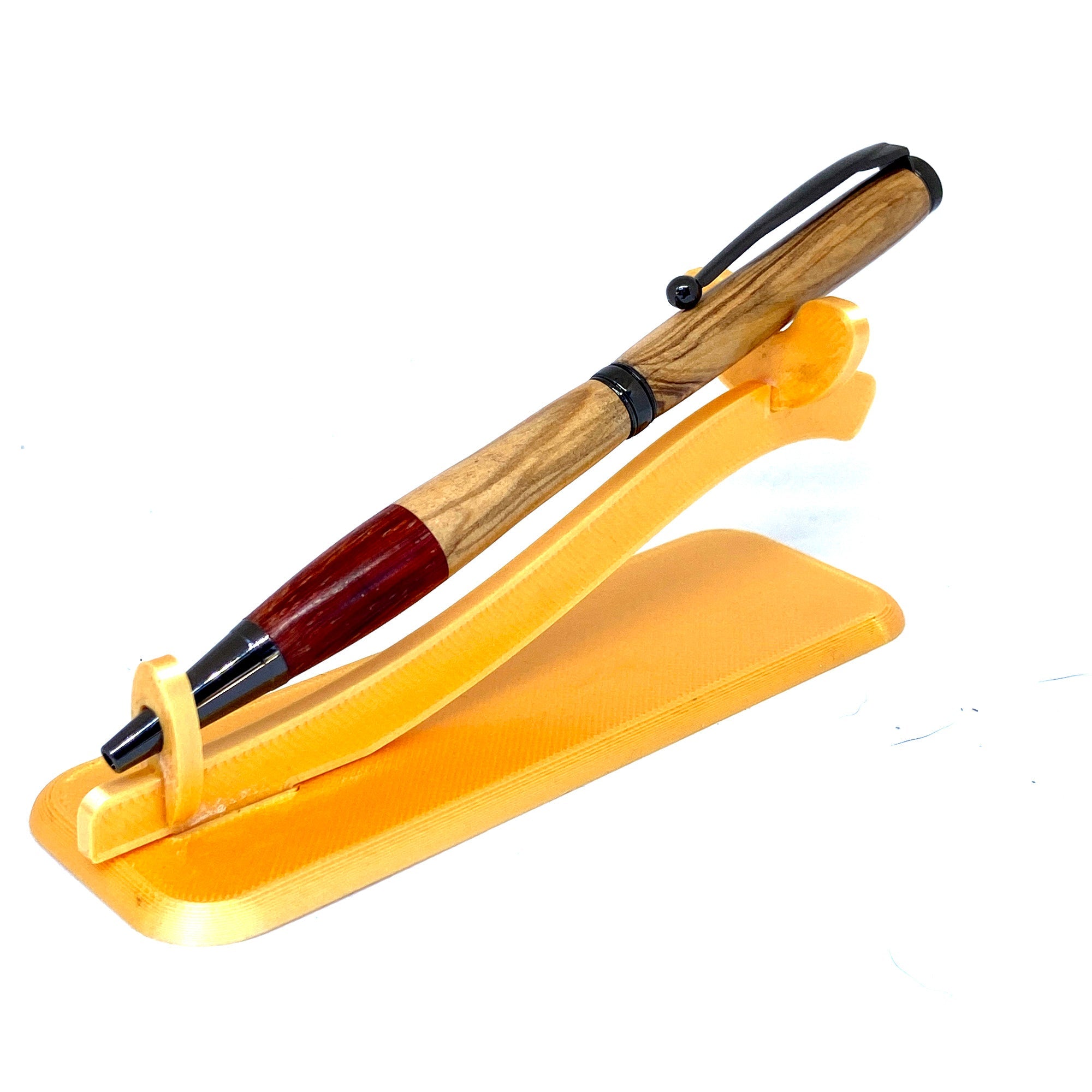 Stylo artisanal en bois d'olivier et padouk, fait main